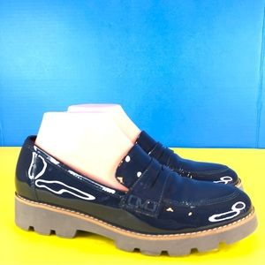 Vionic Cheryl Women’s Penny Loafer Patent Leather Slip On Shoes Size 7.5 Blue